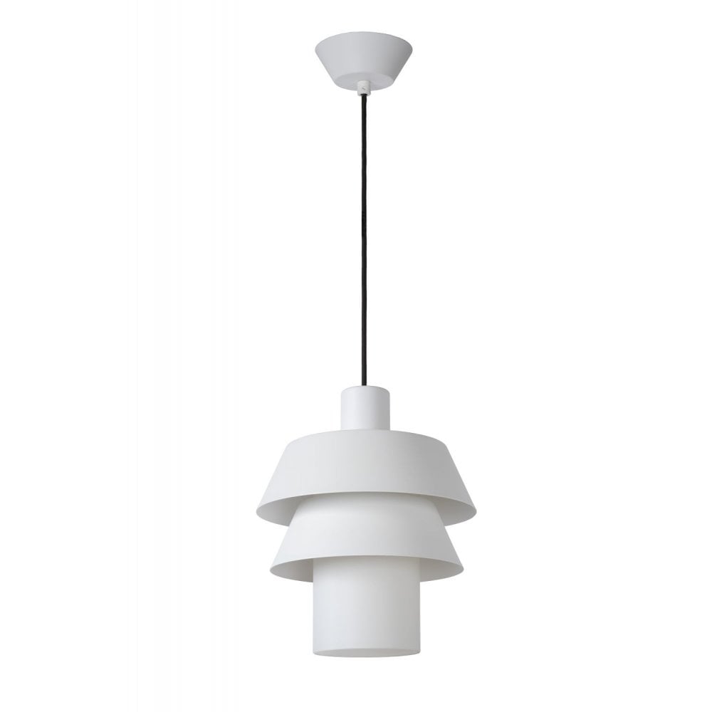 Jaden Scandinavian Round Metal White Pendant Light