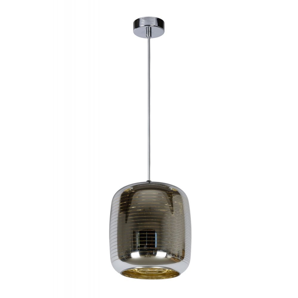 Eryn Modern Round Glass Chrome Pendant Light