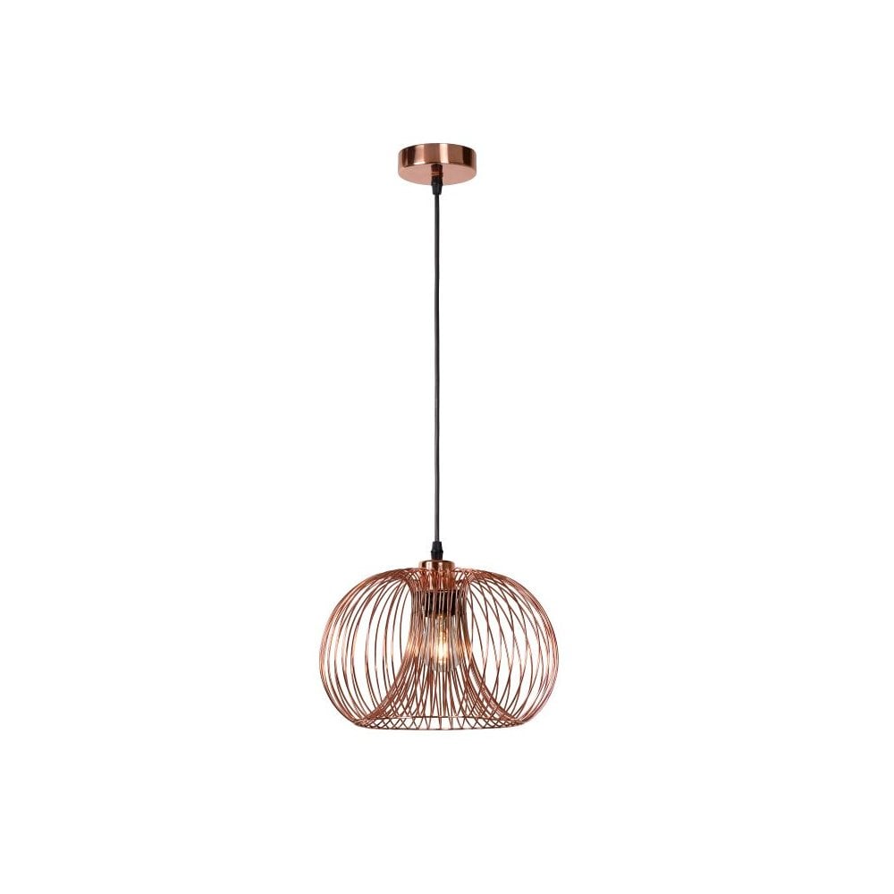 Vinti Vintage Round Metal Copper and Black Pendant Light