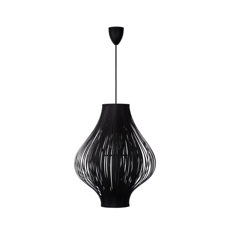 Poli Retro Round PVC Black Pendant Light