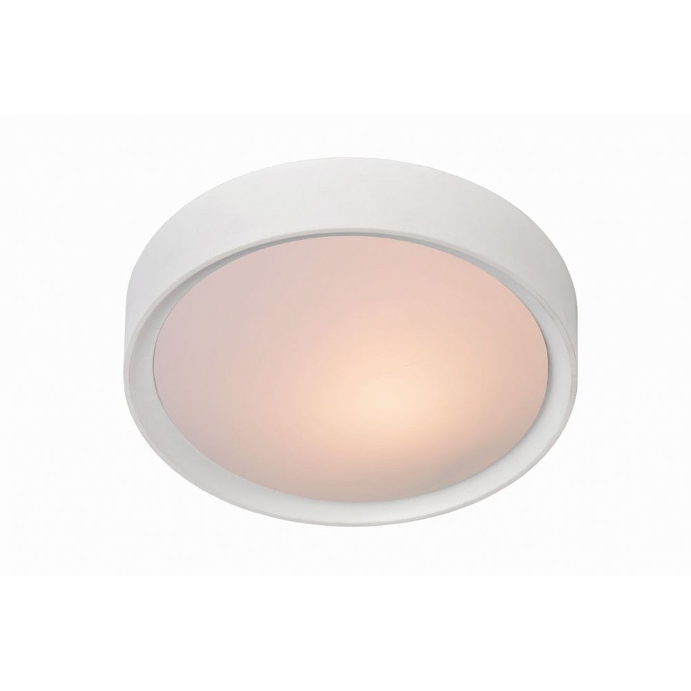 Lex Modern Round Synthetic Material White Flush Ceiling Light