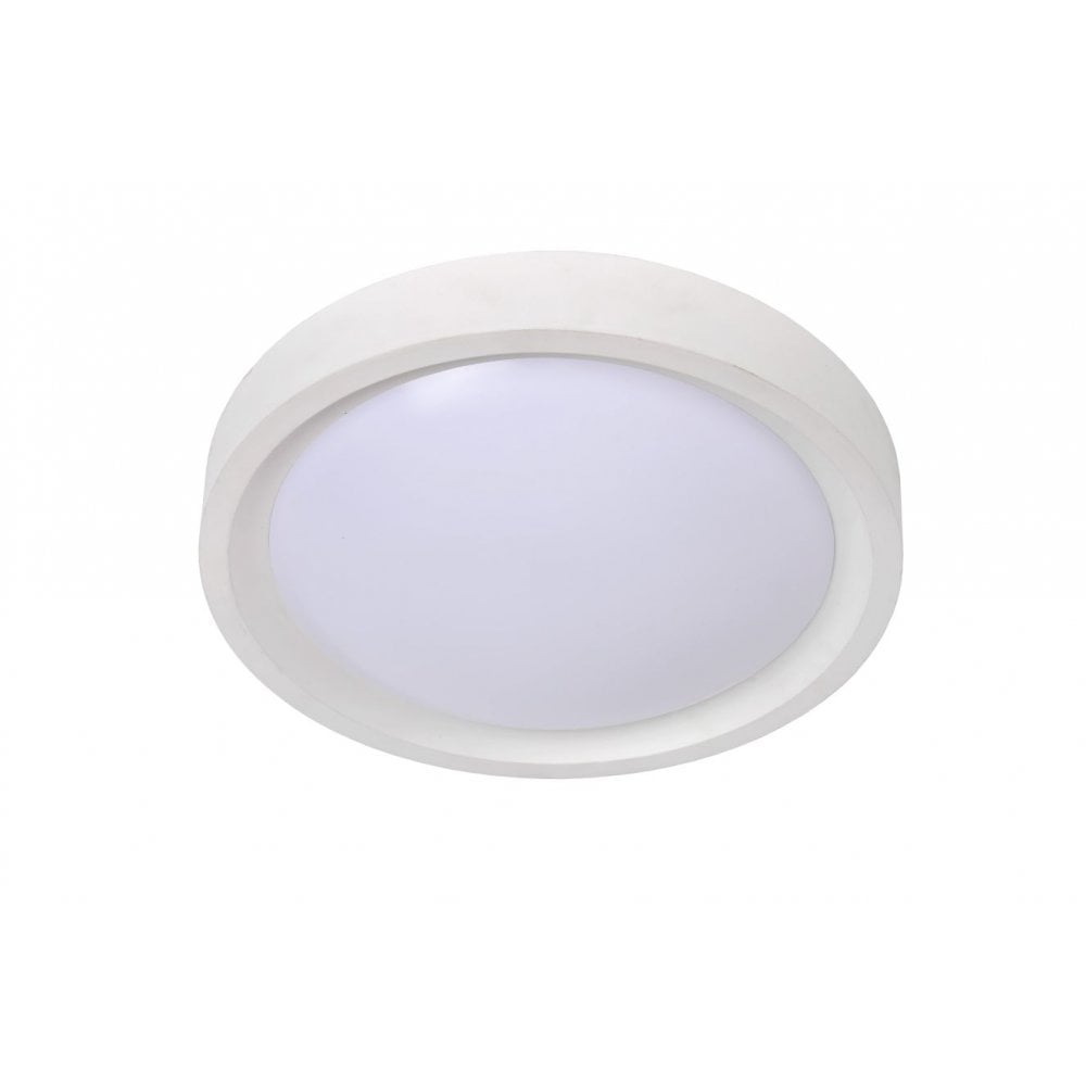 Lex Modern Round Synthetic Material White Flush Ceiling Light