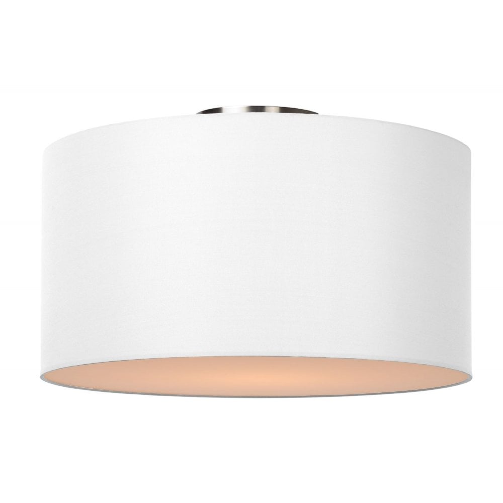 Coral Modern Round Cotton White Flush Ceiling Light