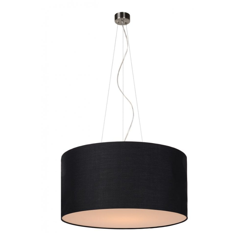 Coral Cottage Round Cotton Black Pendant Light