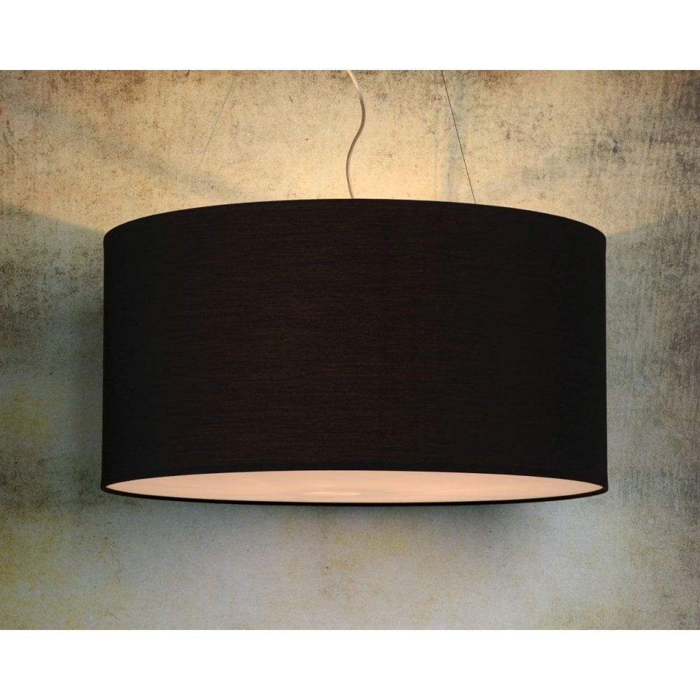 Coral Cottage Round Cotton Black Pendant Light