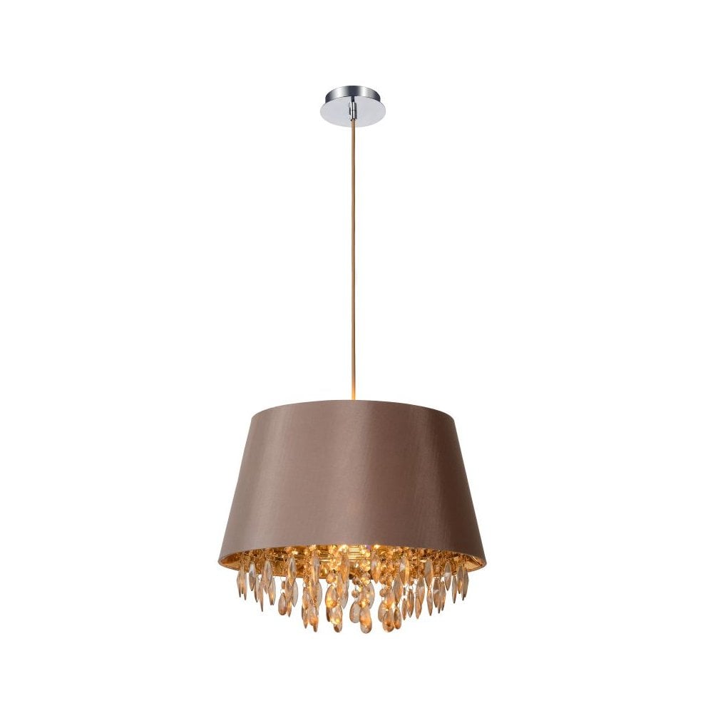 Dolti 45cm Taupe Crystal Ceiling Hanging Pendant