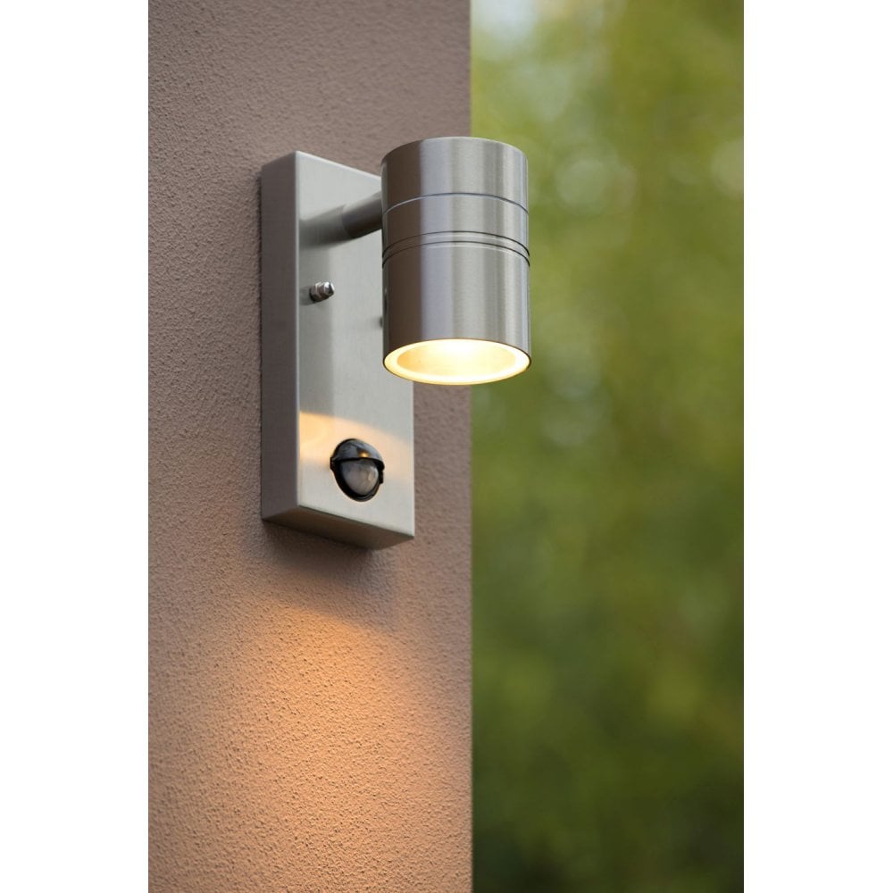 Arne-LED Modern Round Steel Satin Chrome Wall Spotlight