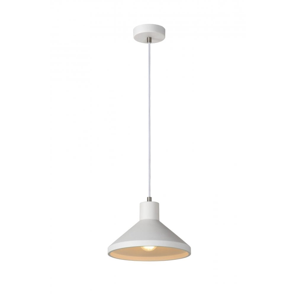 Gipsy Modern Round Plaster White and Black Pendant Light