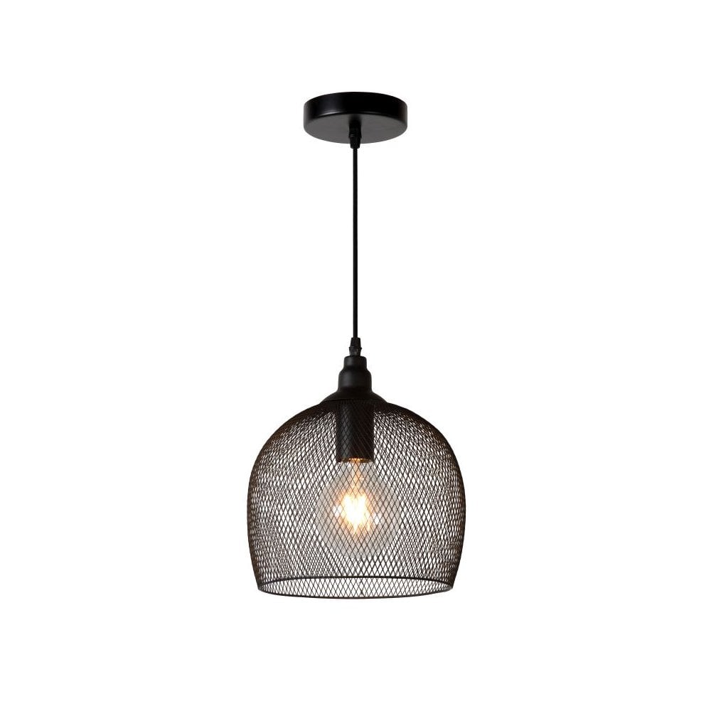 Mesh Vintage Round Metal Black Pendant Light