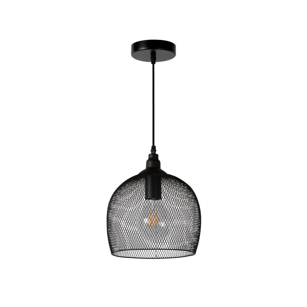 Mesh Vintage Round Metal Black Pendant Light