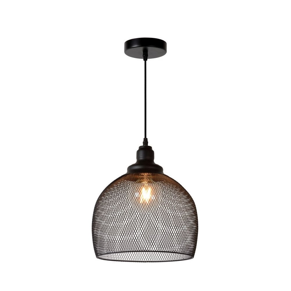 Mesh Vintage Round Metal Black Pendant Light