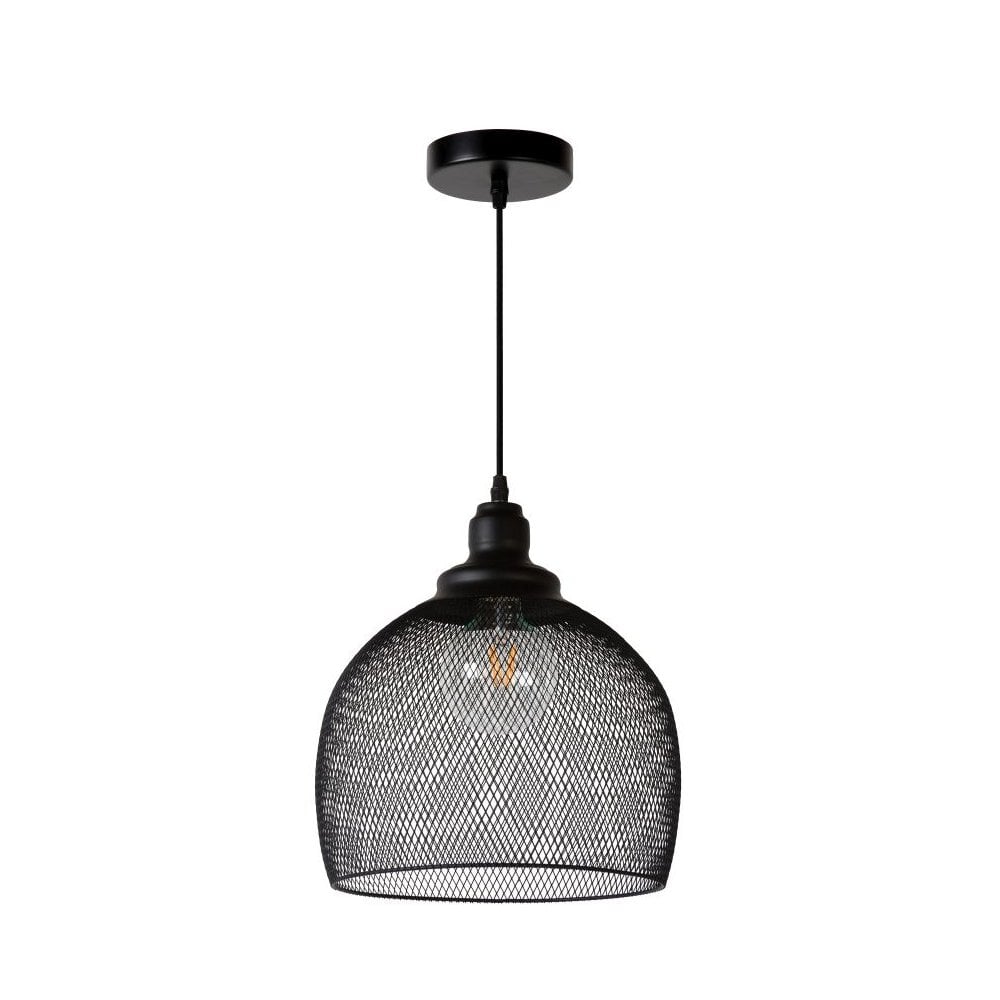 Mesh Vintage Round Metal Black Pendant Light