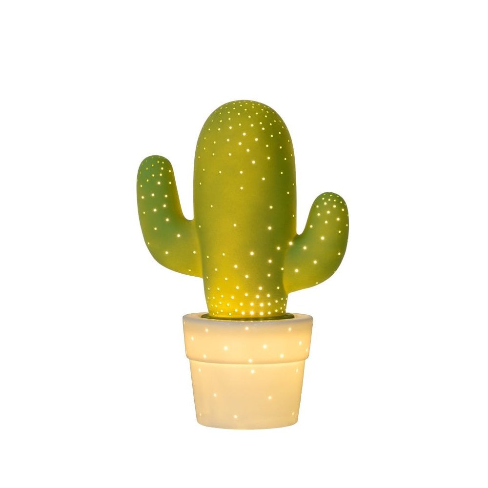 Cactus Retro Ceramics Green Table Lamp