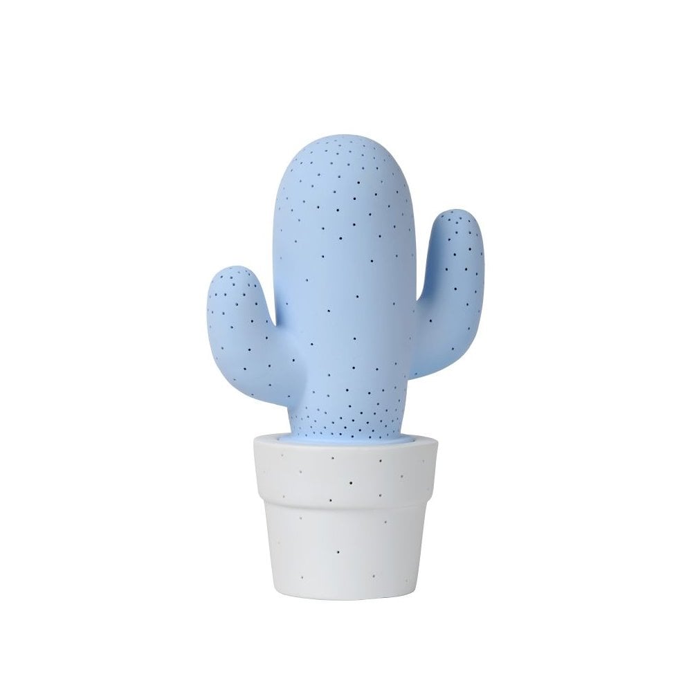 Cactus Retro Ceramics Pastel Blue Table Lamp