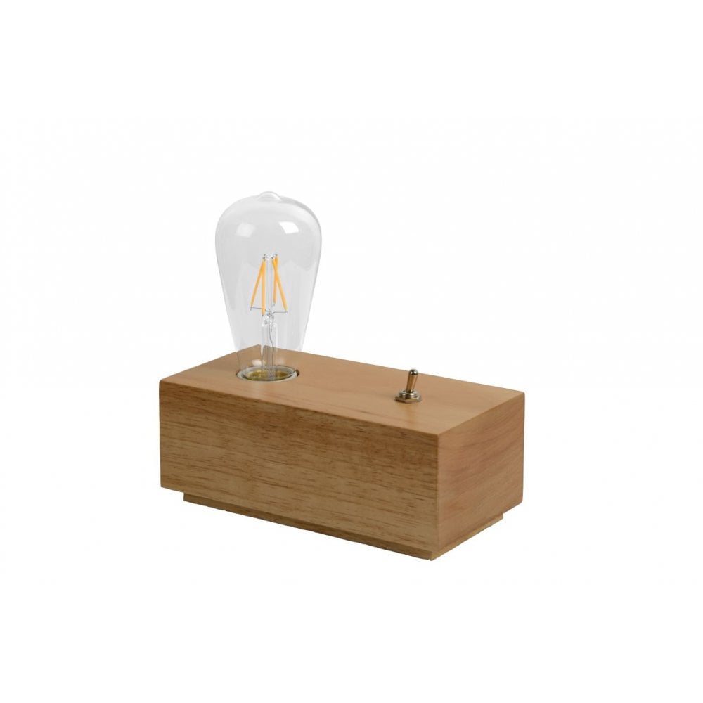 Edison Retro Rectangle Wood Light wood Table Lamp