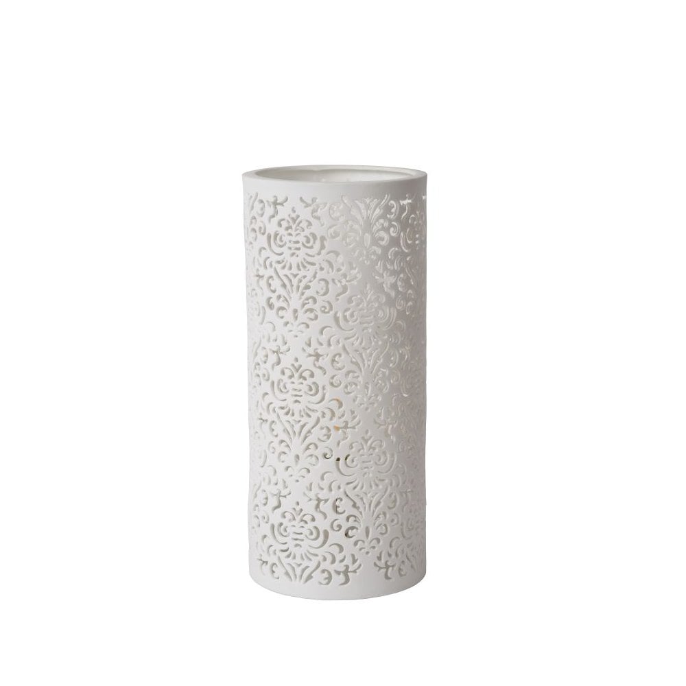 Kant Oriental Cylinder Ceramics White Table Lamp