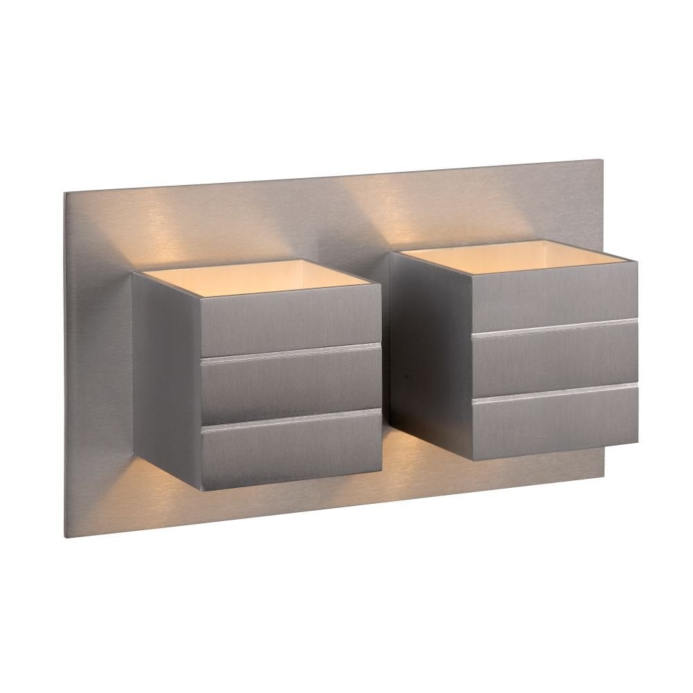 Bok Modern Rectangle Aluminum Satin Chrome Wall Light