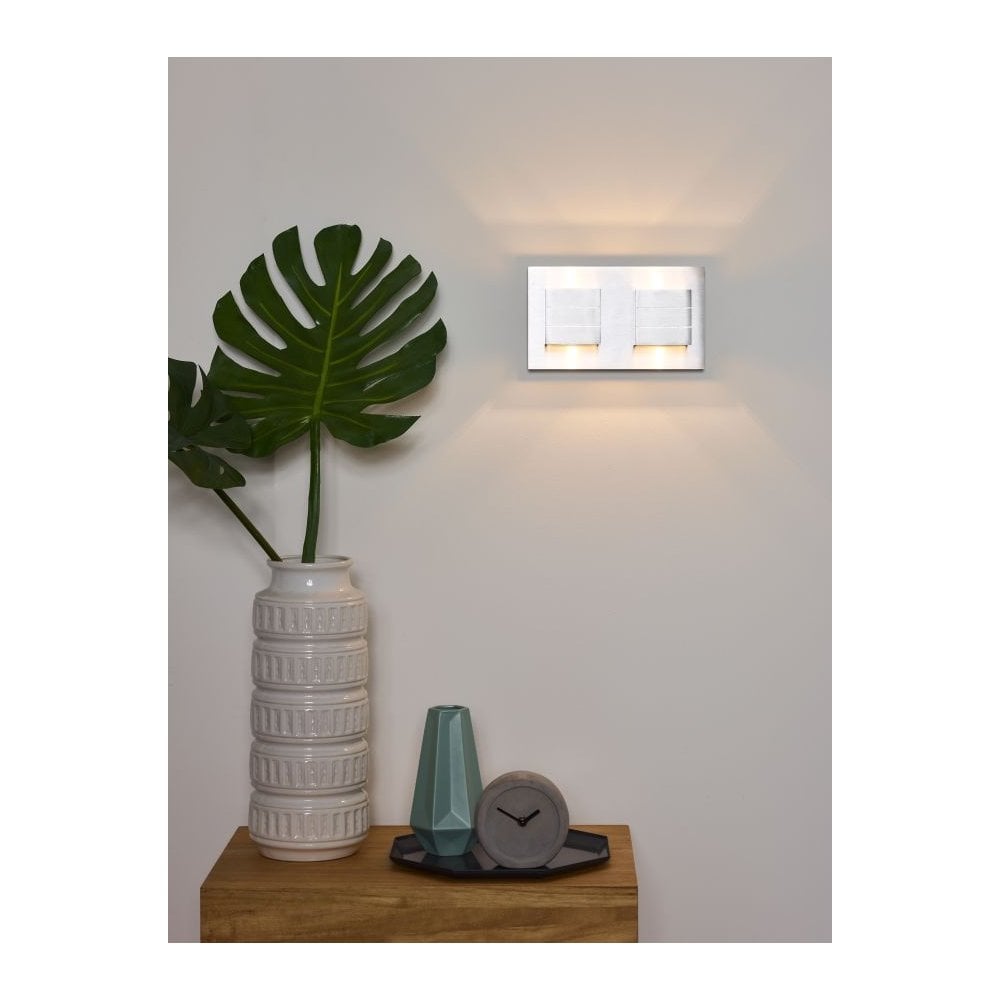 Bok Modern Rectangle Aluminum Satin Chrome Wall Light