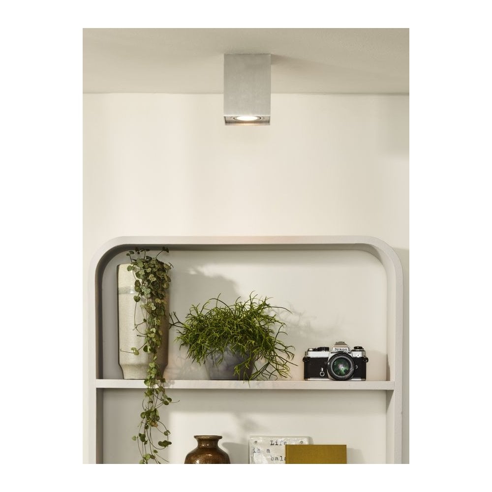 Tube Modern Square Aluminum Satin Chrome Ceiling Spot Light