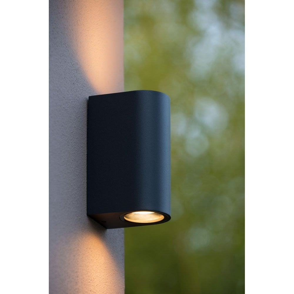 Boogy Modern Half-Round Aluminum Anthracite Wall Spotlight