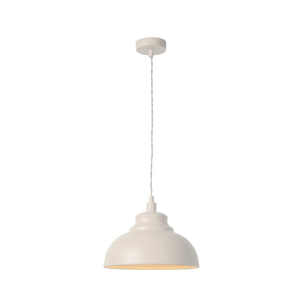 Isla Modern Round Metal Cream Pendant Light