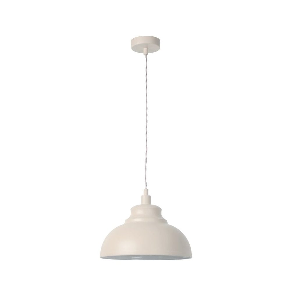 Isla Modern Round Metal Cream Pendant Light