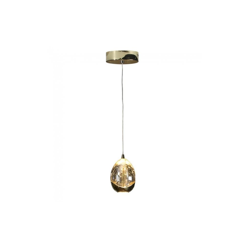 Rocio Single Gold Crystal Egg Orb Ceiling Pendant