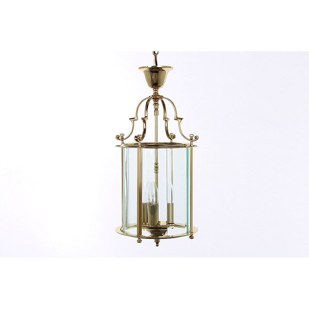 Colchester Polished Brass 3 Bulb Chandelier, 25.5cm