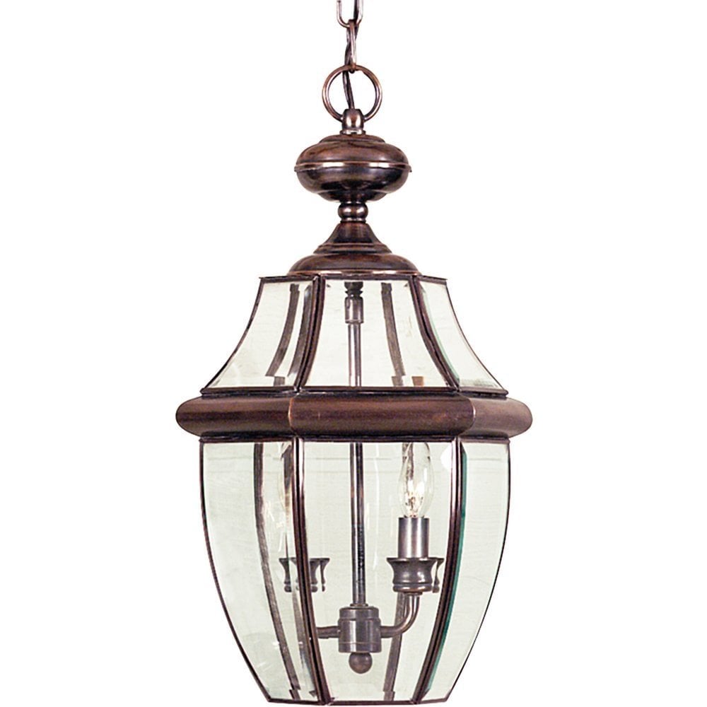 Newbury Large Chain Lantern - Aged Copper