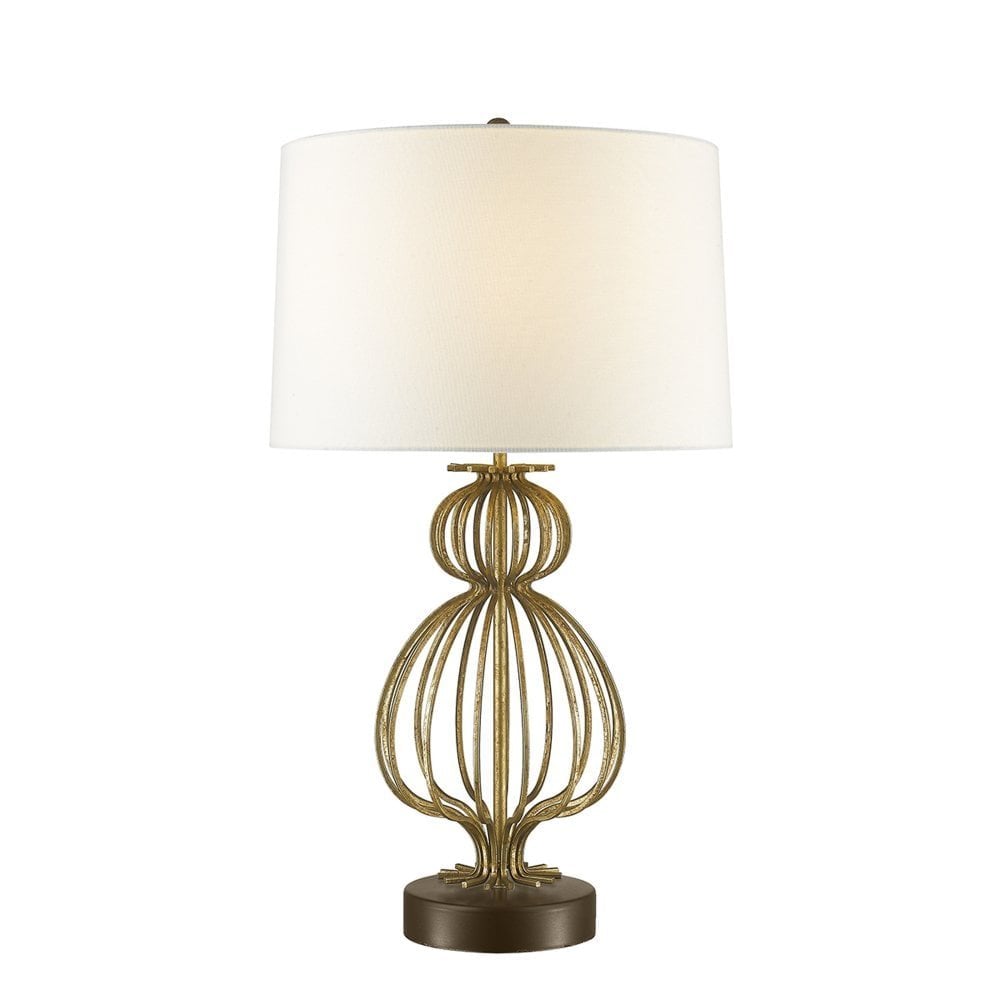 Gilded Nola Gold Steel Body On Mocha Brown Steel base Table Lamp