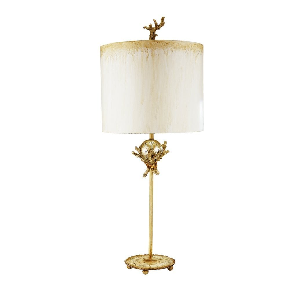 Trellis Table Lamp - Putty Patina &amp; Silver Leaf