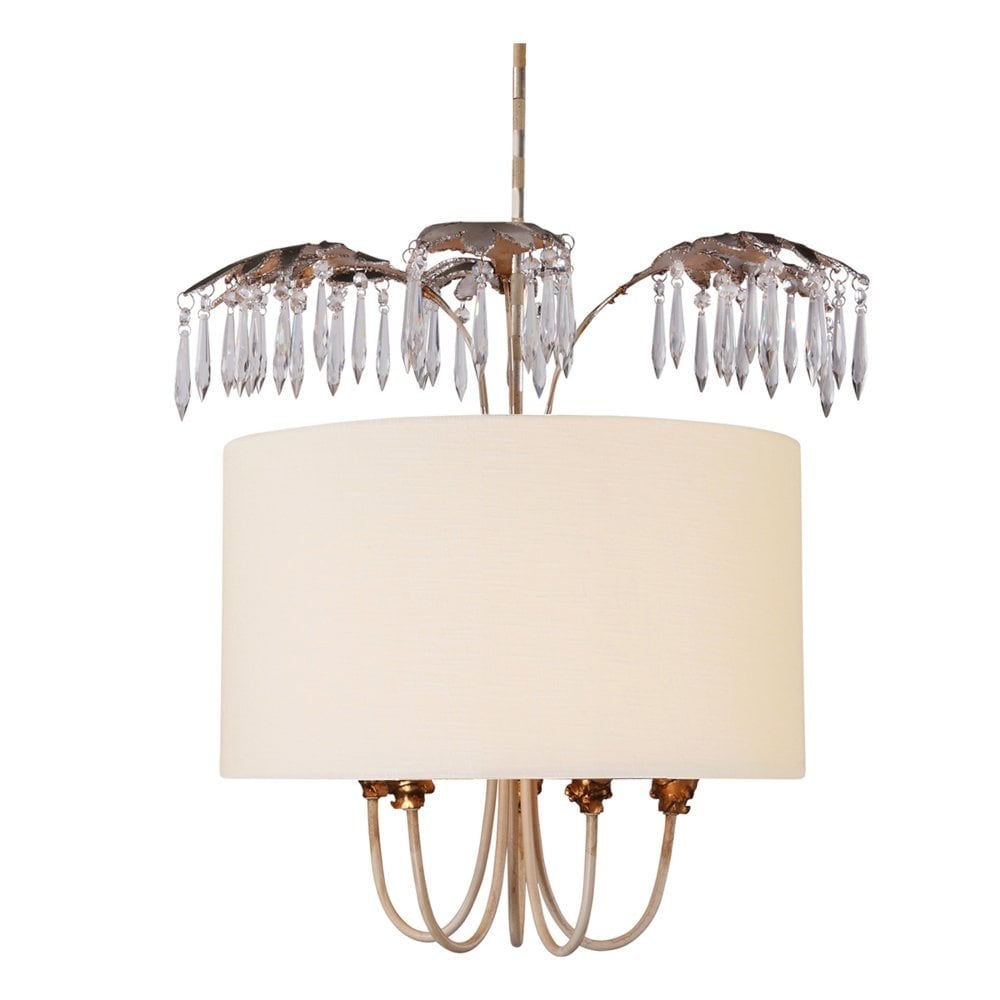 Antoinette 5 Light Pendant - Cream Patina, Gold &amp; Silver