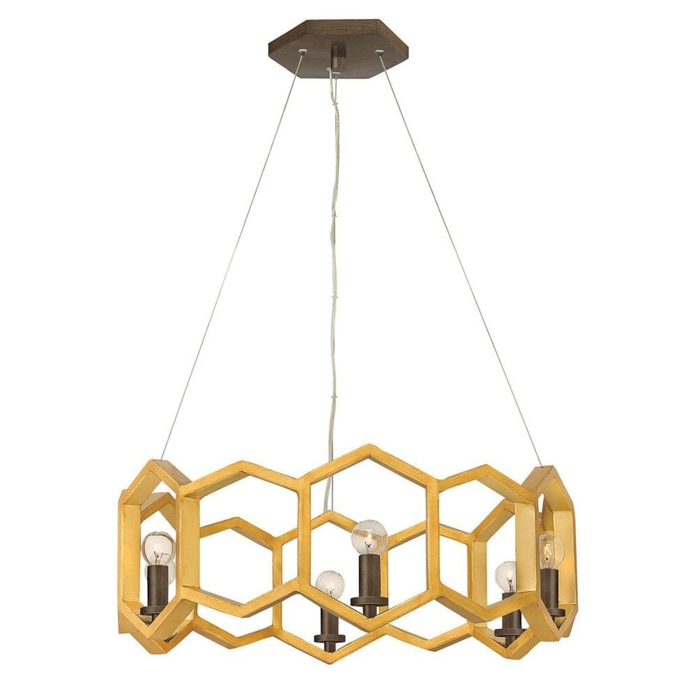 Moxie 6 Light Pendant - Sunset Gold