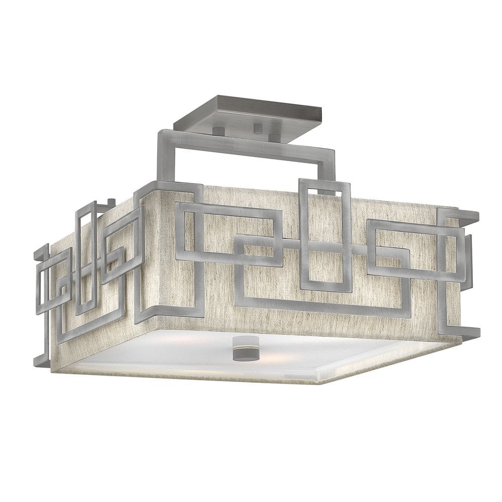 Lanza Semi Flush Mount Fitting - Antique Nickel