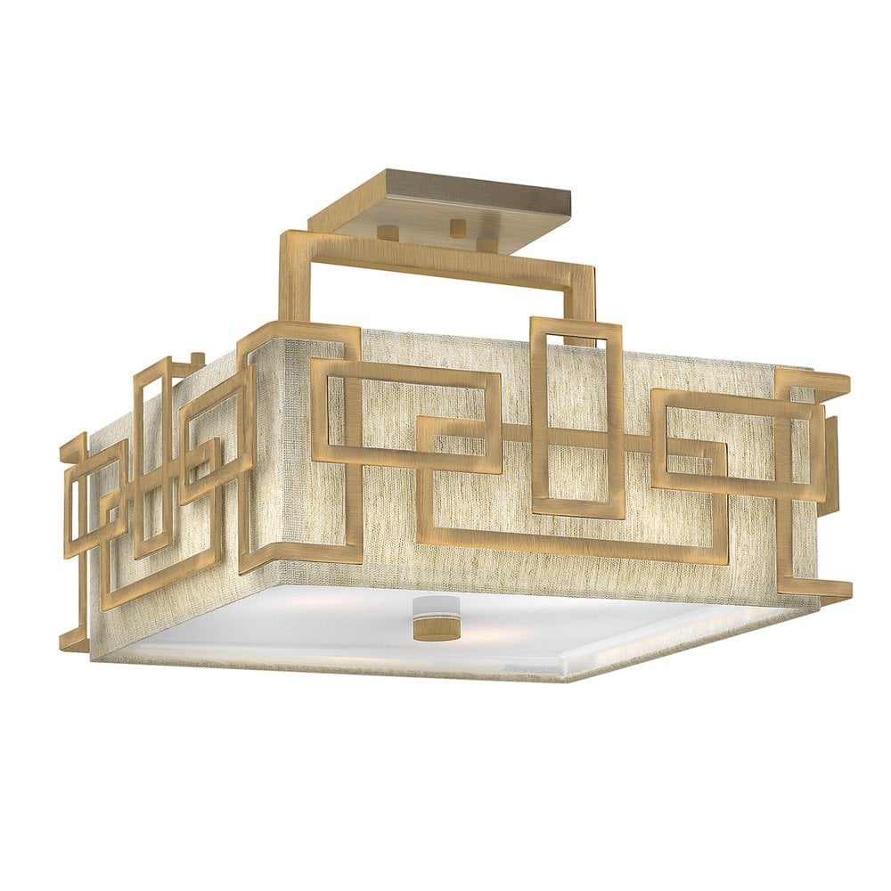 Lanza Semi Flush Mount Fitting - Brushed Bronze