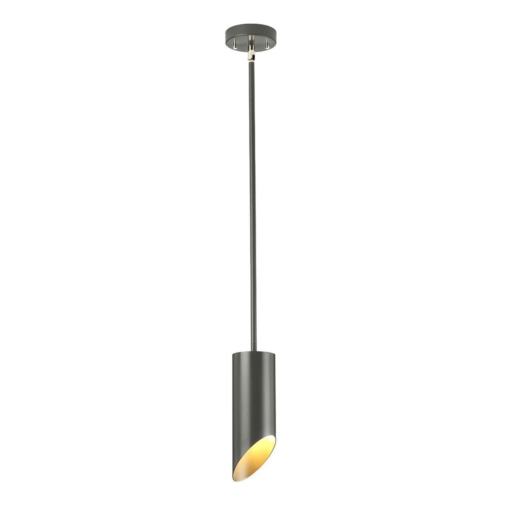 Quinto Single Pendant Light - Dark Grey/Polished Nick