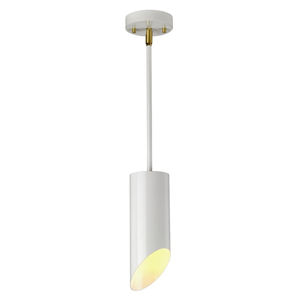 Quinto Single Pendant Light - White/Aged Brass