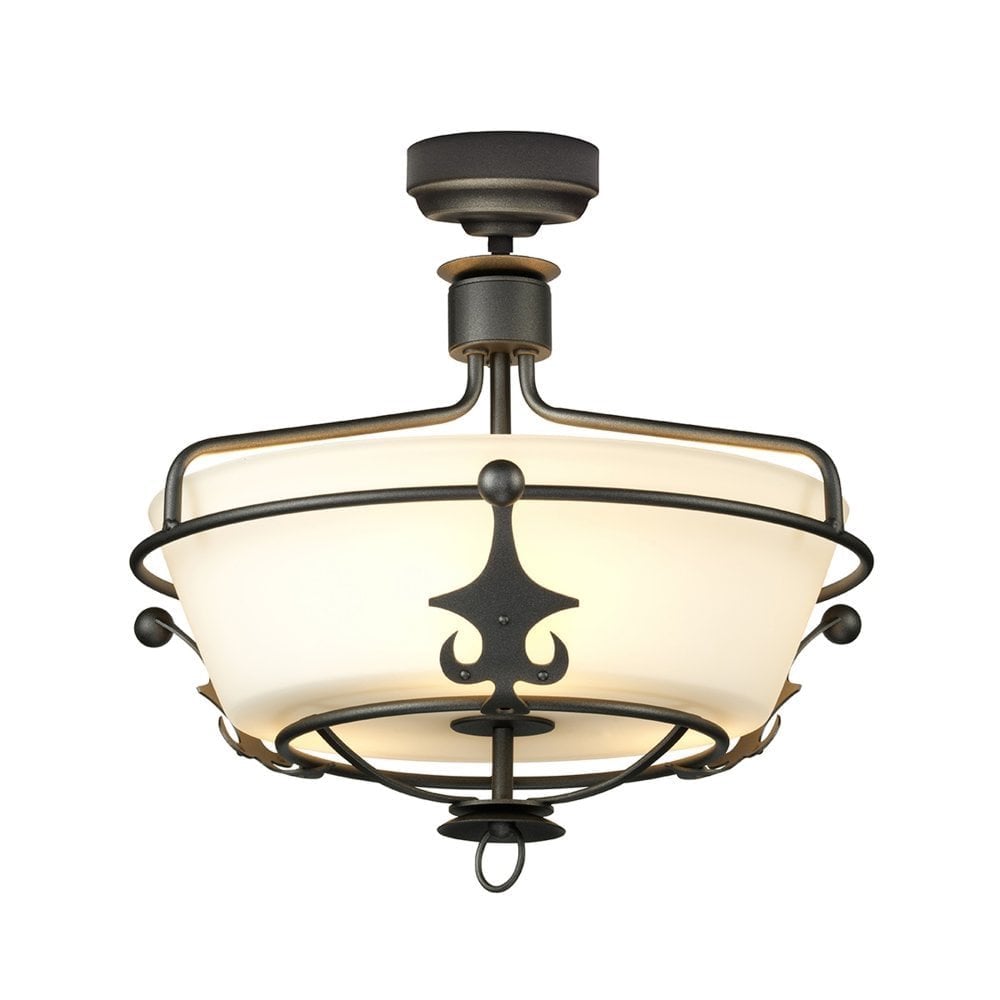 Windsor Graphite 3 Light Semi-Flush/Pendant