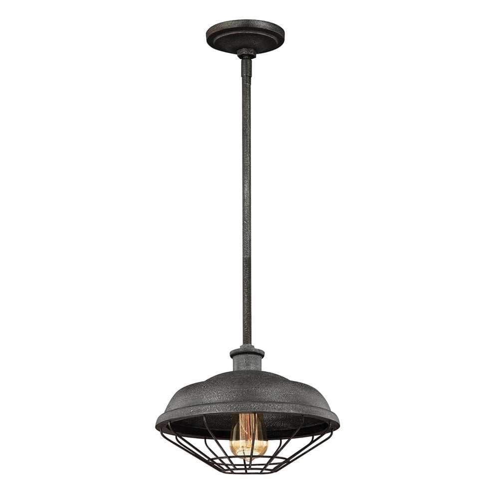 Lennex Single Light Pendant - Slated Grey Metal