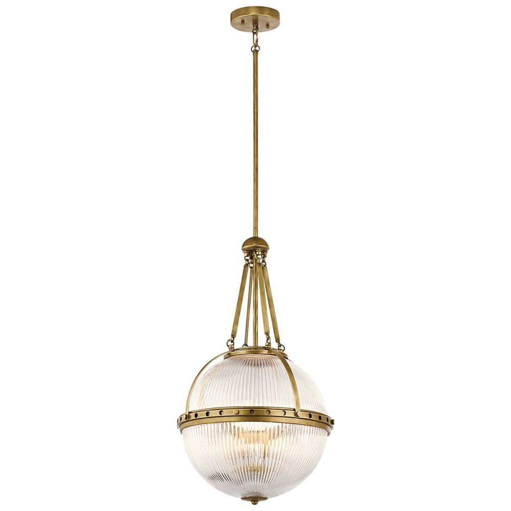 Aster 3 Light Pendant - Natural Brass