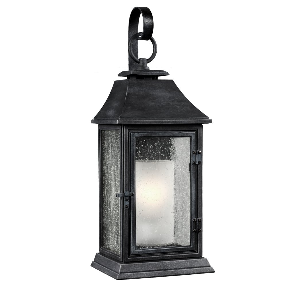 Shepherd Large Wall Lantern Dark Weathered Zinc