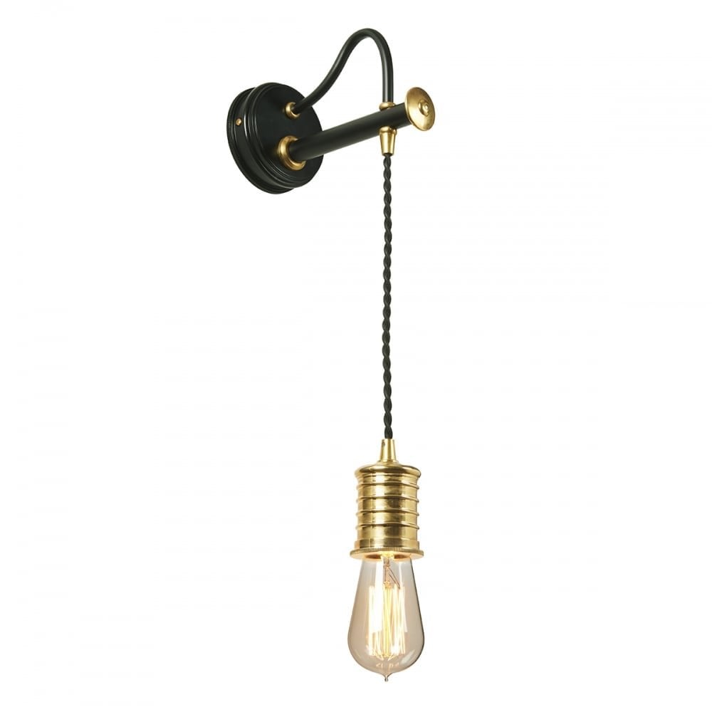 Douille Wall Light Black/Polished Brass