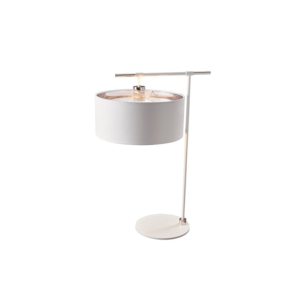 Balance Table Lamp White/Polished Nickel