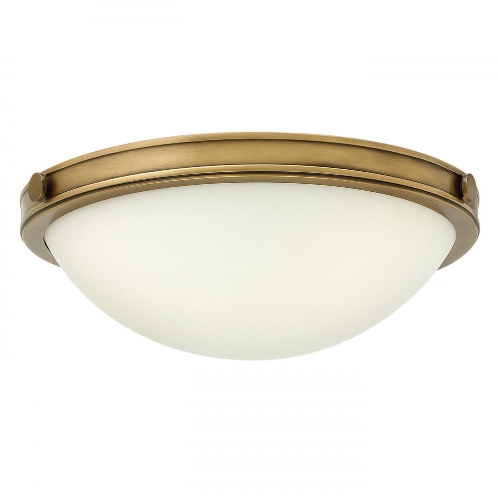 Collier Small Flush Ceiling Light Heritage Brass