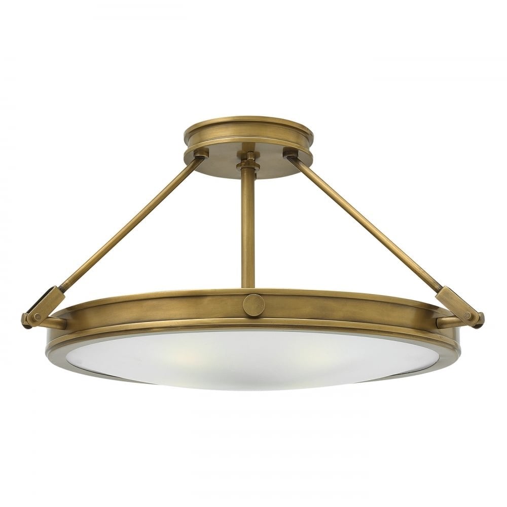 Collier Medium Semi-Flush Ceiling Light Heritage Bras