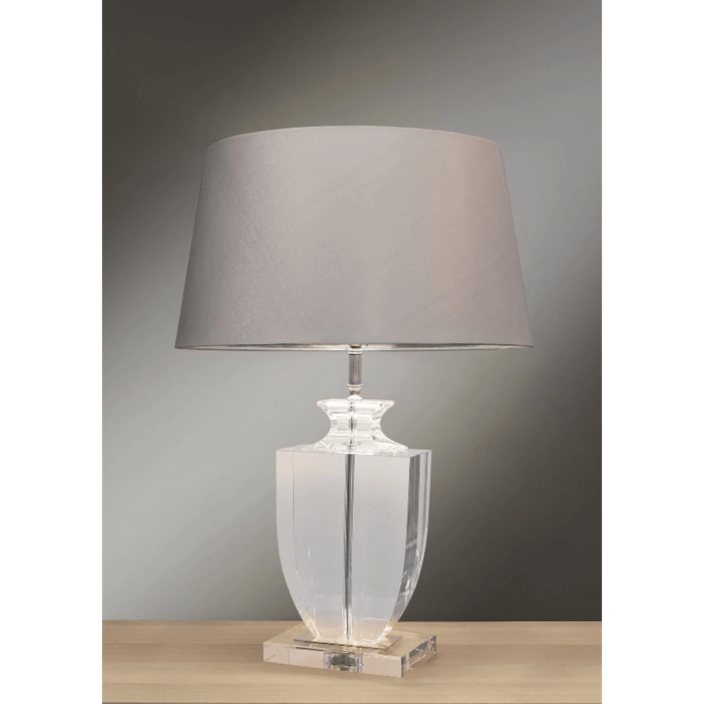 Liona Clear Crystal Trophy Table Lamp - Shade include