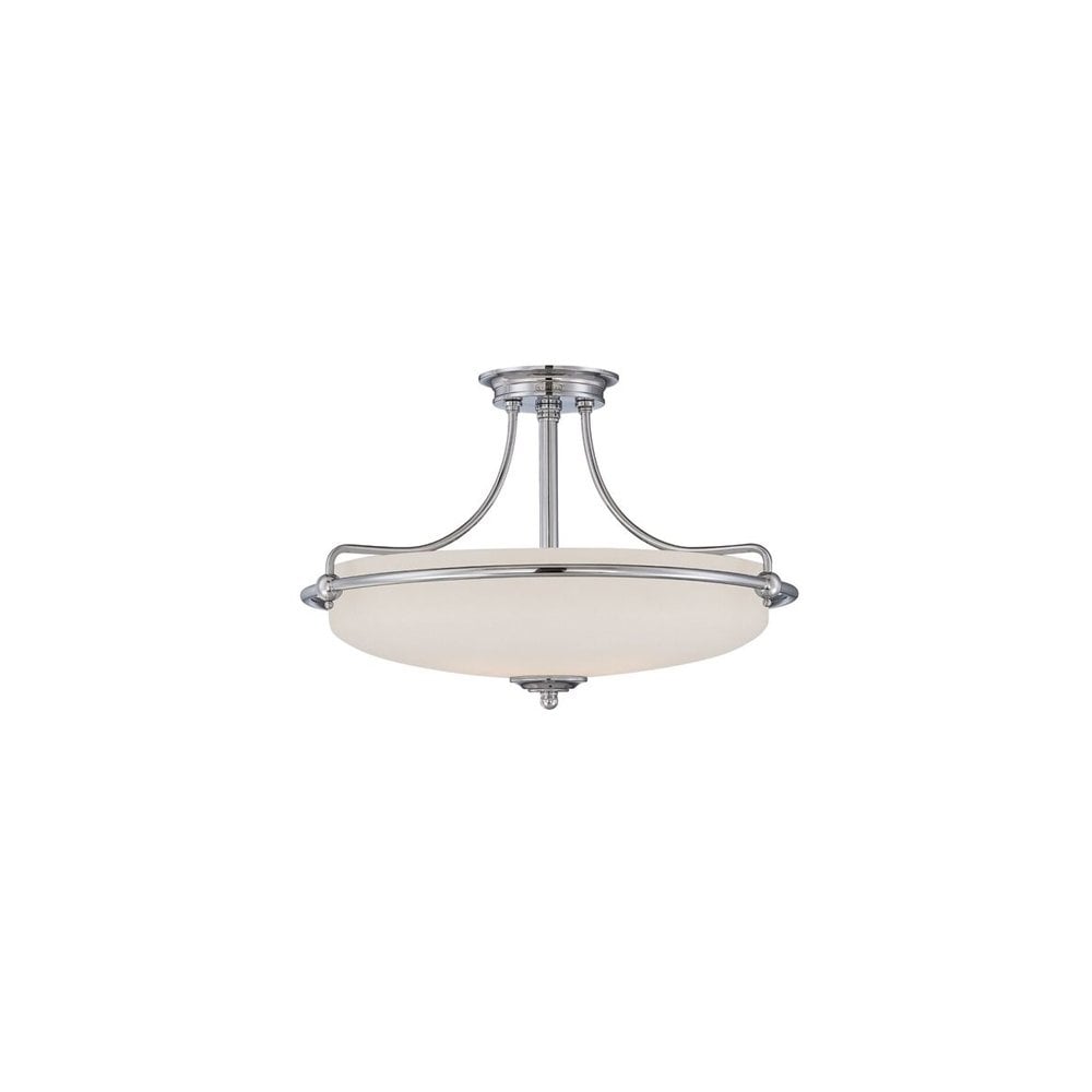 Griffin Semi-Flush Light Polished Chrome, 3 Bulb