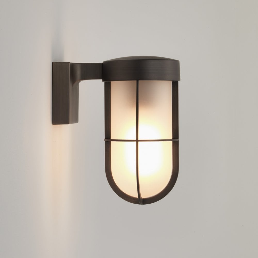 Cabin Frosted Outdoor Wall Light Bronze