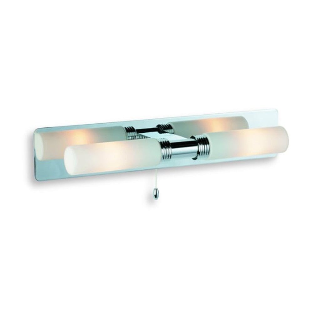 Fundament Modern Chrome Wall Sconce Light with Pull Cord