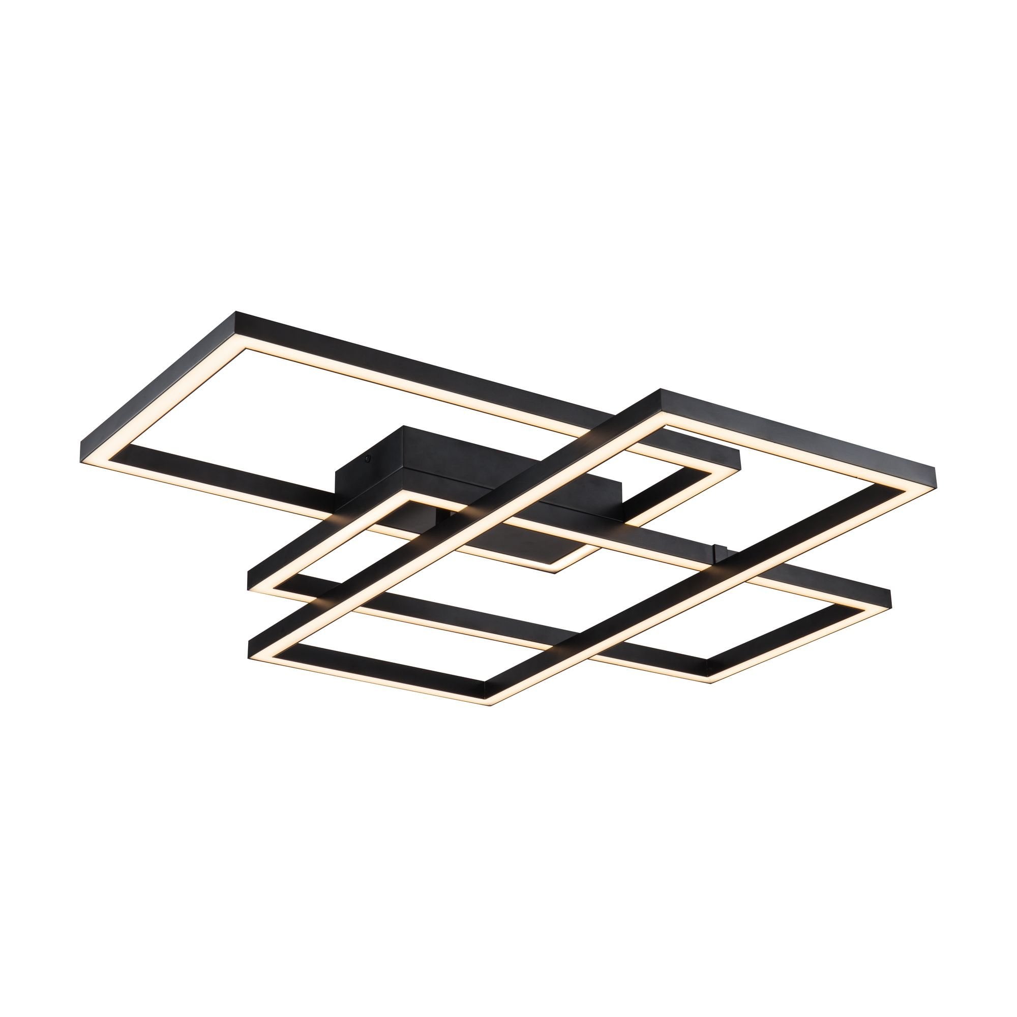 Line Black Modern Metal Rectangular Unique Design Ceiling Light 80W